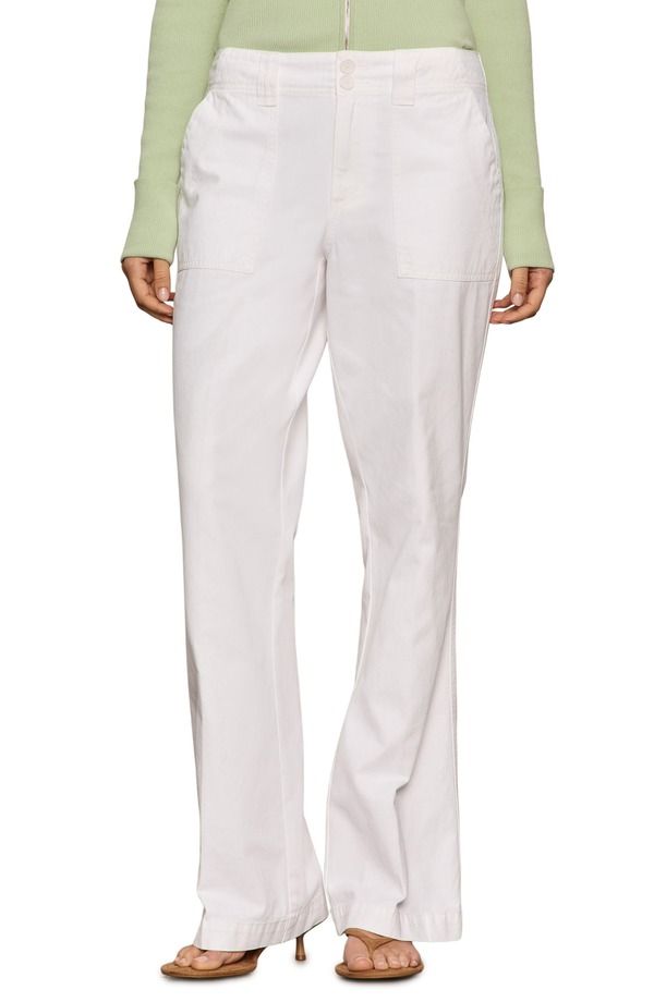 サンクチュアリー レディース ボトムス レギンス パンツ コットン ブーツ Sanctuary Reissue Peace Bootleg Cotton Pants Chalk White ホワイト