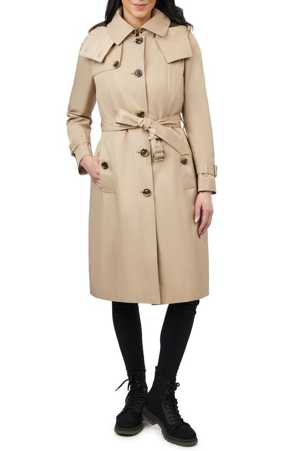 ロンドンフォグ レディース アウター ジャケット・ブルゾン コート London Fog Wateresistant Belted Trench Coat with Removable Liner Stone ストーン