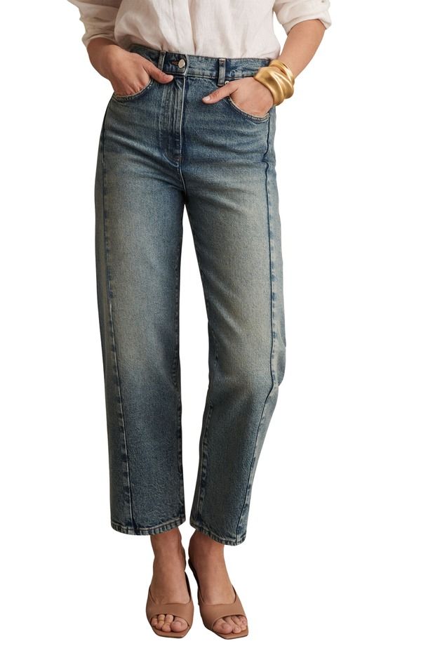 レイス レディース ボトムス デニムパンツ ストレート ジーンズ Reiss Molly Straight Leg Jeans Mid Blue ブルー