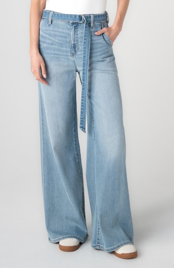 リヴァプール ロサンゼルス レディース ボトムス デニムパンツ ワイドレッグ ハイウエスト ジーンズ Liverpoolos Angelestride Belted High Waist Wide Leg Jeans Tide Pools