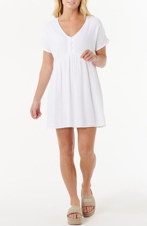 リップカール レディース トップス ワンピース コットン Rip Curl Premium Surf Cotton Gauze Babydoll Dress White ホワイト