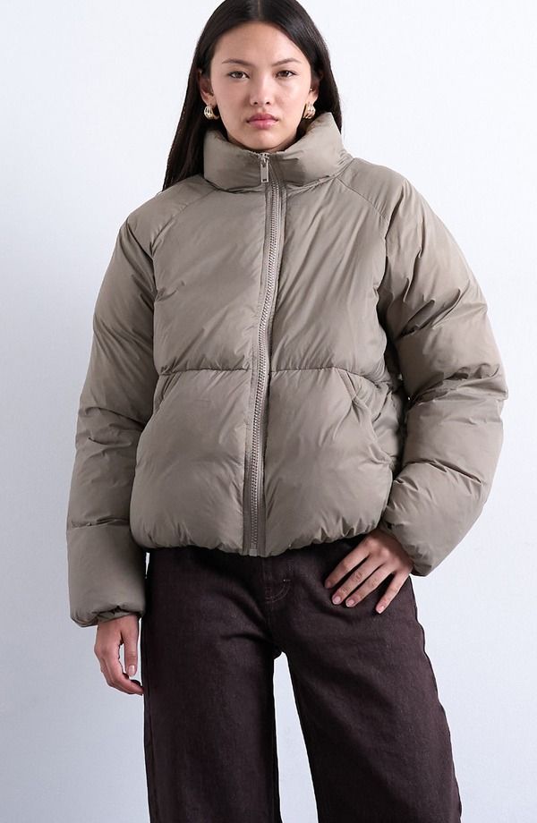 トップショップ レディース アウター ジャケット・ブルゾン Topshopuffer Bomber Jacket Light Grey グレー