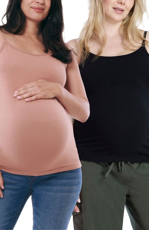 マザーフッドマタニティー レディース トップス シャツ ダウン MOTHERHOOD MATERNITY Clip Downursing Tank Top Cami Mocha Black ブラック