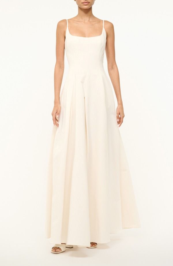 スタウド レディース トップス ワンピース コットン マキシ STAUD Joy Cotton Blend Maxi Dress Ivory アイボリー