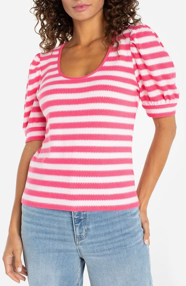 リヴァプール ロサンゼルス レディース トップス シャツ セーター Liverpoolos Angelestripe Scoop Neck Sweater Pink Multi Stripe ピンク 16,045円
