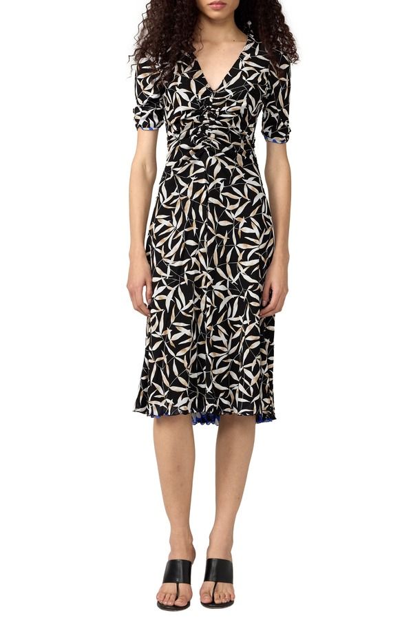 ダイアン フォン ファステンバーグ レディース トップス ワンピース Diane von Furstenberg Koren Reversible Dress Bay Leaf Black ブラック