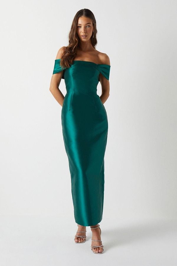 コースト レディース トップス ワンピース マキシ Coast Honoured Twill Bardot Maxi Dress Emerald エメラルド