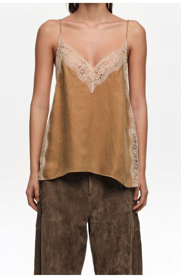 ビンバイローラ レディース トップス シャツ レース Bimba y Lolace Camisole Top Toffee