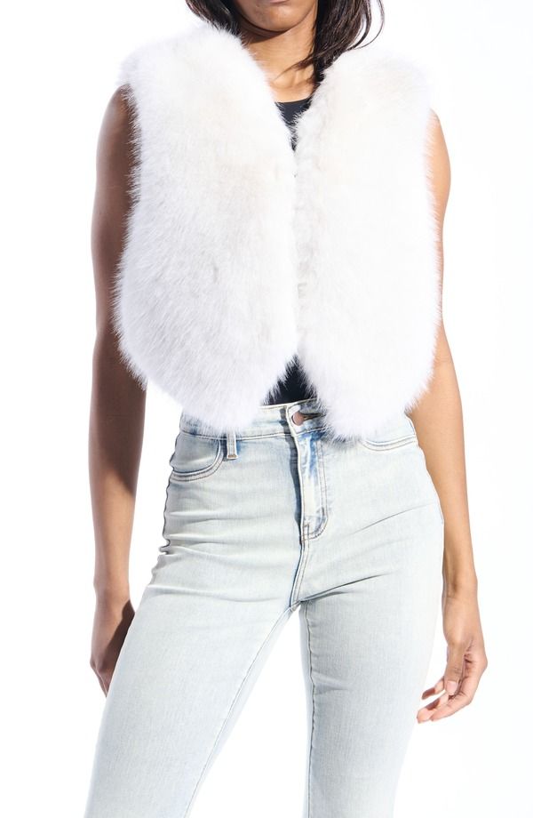 アザレア ワン レディース アウター ジャケット・ブルゾン ベスト AZALEA WANG Meela Faux Fur Vest White ホワイト