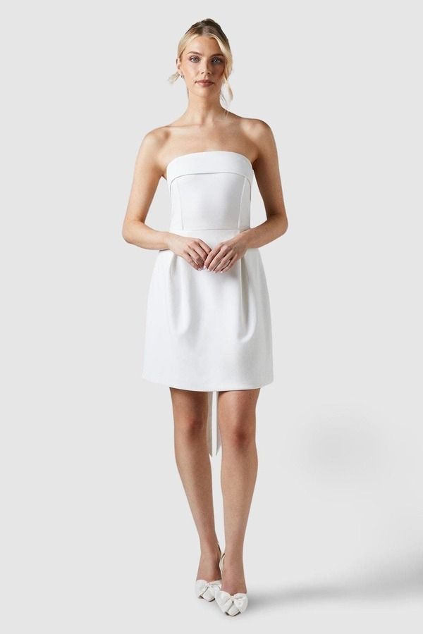 コースト レディース トップス ワンピース ミニ Coast Bow Back Bandeau Bridal Mini Dress Ivory アイボリー