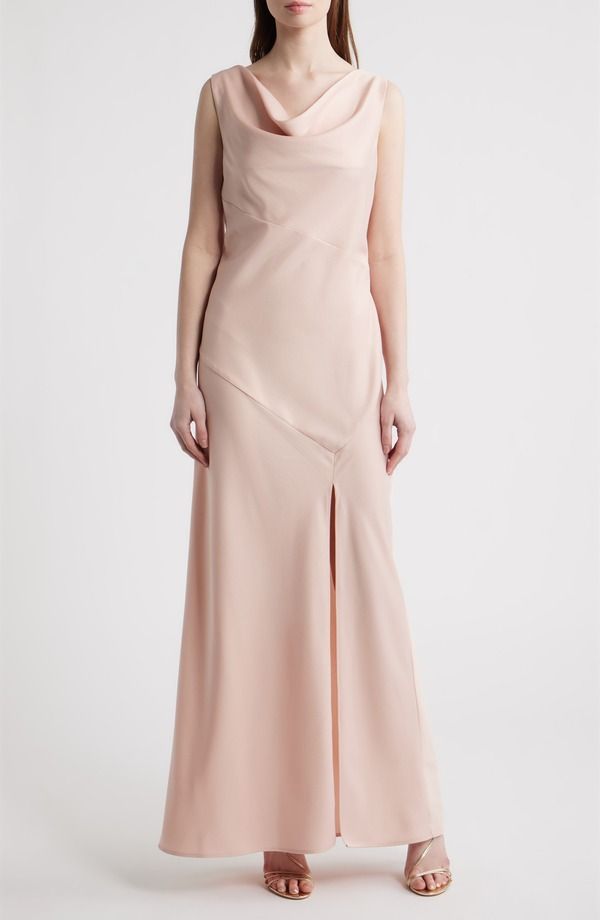 ワイフ レディース トップス ワンピース サテン WAYF Lea Cowl Neck Satin Gown Blush ブラッシュ