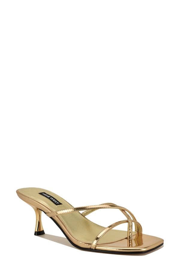 ナインウェスト レディース シューズ ヒール サンダル Nine West Anirey Slide Sandal Gold ゴールド