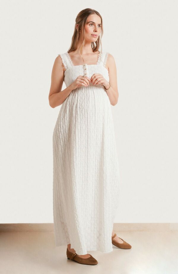 ノム レディース トップス ワンピース マキシ Nomaternity Emmaternity Nursing Maxi Dress White Lace ホワイト
