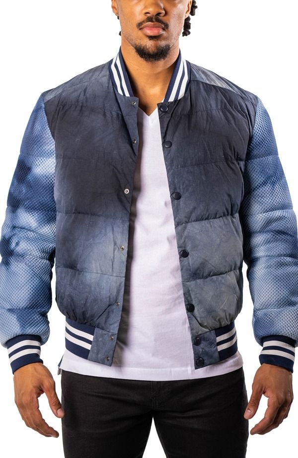 マセオ メンズ アウター ジャケット・ブルゾン キルティング Maceoocean Sky Blue Quilted Bomber Jacket Blue ブルー