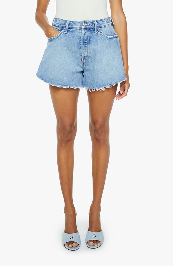 マザー レディース ボトムス デニムパンツ ショートパンツ MOTHER The Flutter Fray Hem Denim Shorts I Confess デニム