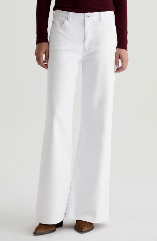 エージー レディース ボトムス デニムパンツ ワイドレッグ ジーンズ AG Saige Wide Leg Jeans Gallery White ホワイト
