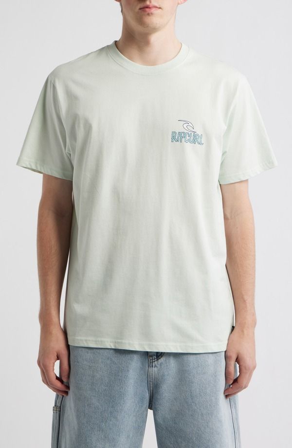 リップカール メンズ トップス Tシャツ コットン グラフィック Rip Curl Shred Til Dead Cotton Graphic TShirt Green Mist グリーン