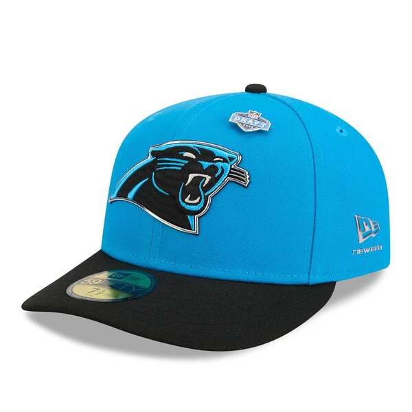 ニューエラ メンズ アクセサリー 帽子 Mens New Era BlueBlack Carolina Panthers 2026 NFL Draft PreCurved 59FIFTY Fitted Hat Blue ブルー