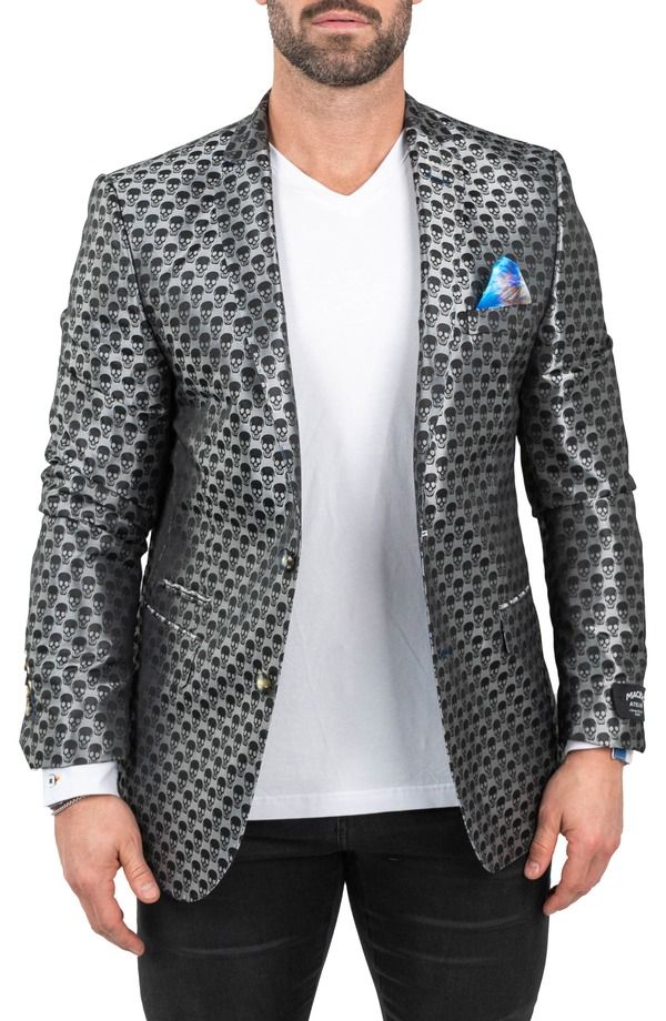 マセオ メンズ アウター ジャケット・ブルゾン コート Maceoo Skull Sport Coat Grey グレー