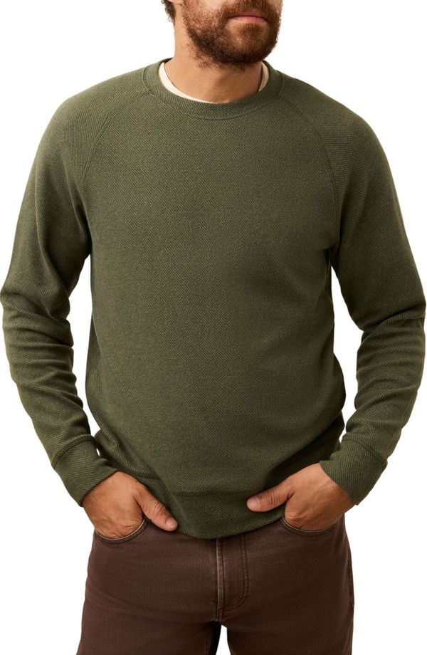 ファレティ メンズ アウター パーカー・スウェット セーター コットン Faherty Legend Crew Organicotton Blend Sweater Fall Evergreen Twill