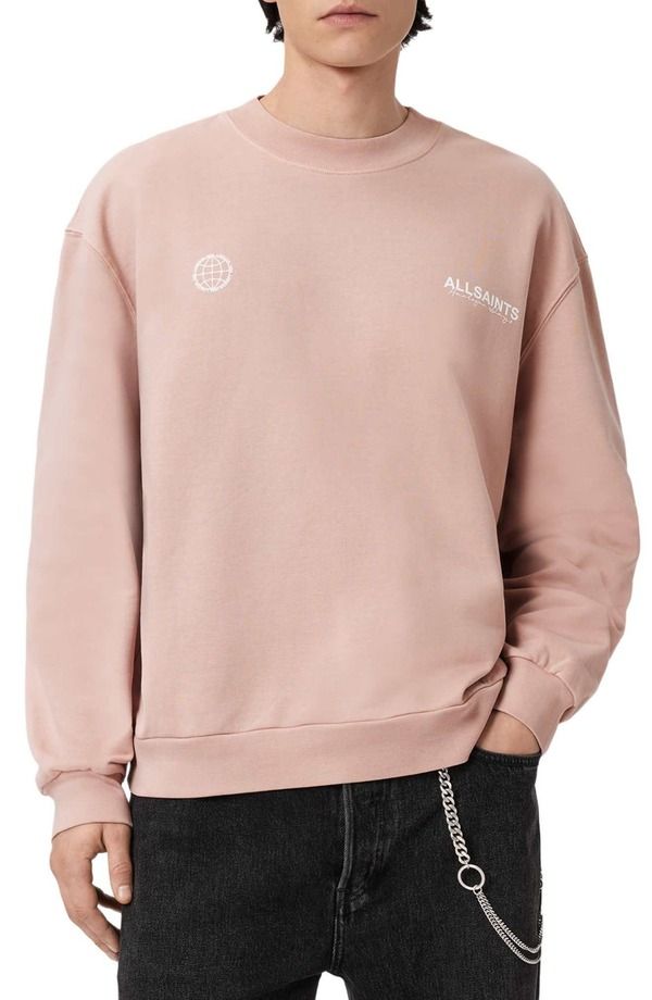 オールセインツ メンズ アウター パーカー・スウェット シャツ グラフィック AllSaints Emblem Graphic Sweatshirt Sunbaked Pink ピンク
