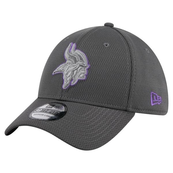 ニューエラ メンズ アクセサリー 帽子 Mens New Era Graphite Minnesota Vikings Main 39THIRTY Flex Hat Graphite グラファイト