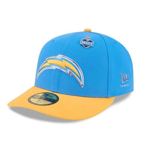 ニューエラ メンズ アクセサリー 帽子 Mens New Era Powder BlueGold Los Angeles Chargers 2026 NFL Draft PreCurved 59FIFTY Fitted Hat Powder Blue ブルー
