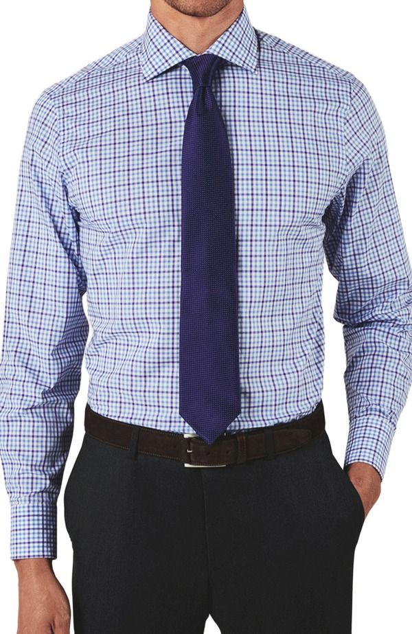 ロバート タルボット メンズ トップス シャツ Robertalbott Reynolds Bold Check Dresshirt BluePurple Plaid ブルー 46,680円