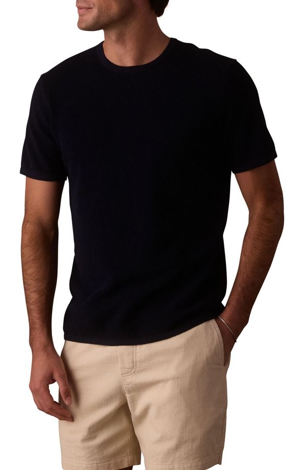 ノーマルブランド メンズ アウター パーカー・スウェット セーター ニット The Normal Brandriftknit Short Sleeve Sweater Navy ネイビー