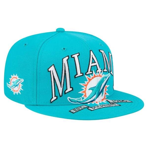 ニューエラ メンズ アクセサリー 帽子 Mens New Eraqua Miami Dolphins Oversized 59FIFTY Fitted Hat Aqua アクア