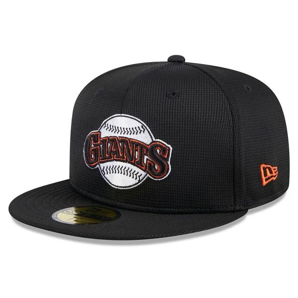 ニューエラ メンズ アクセサリー 帽子 Mens New Era Black San Francisco Giants 2024 Batting Practice 59FIFTY Fitted Hat Black ブラック