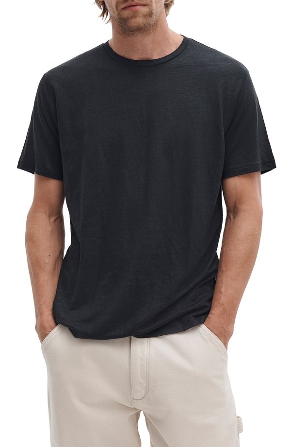 ラグアンドボーン メンズ トップス Tシャツ リネン rag bone Classic Linen TShirt Black ブラック