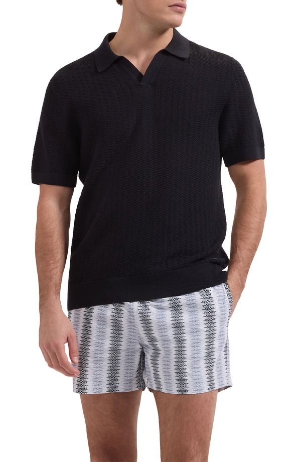 ブガッチ メンズ 水着 ハーフパンツ・ショーツ プリント Bugatchi Cruz Diamond Stripe Print Swim Trunks Platinum ストライプ