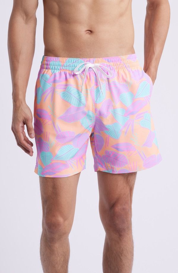 チャビーズ メンズ 水着 ハーフパンツ・ショーツ Chubbies The Posh Palms 55Inch Swim Trunks Bright Orange Pattern Base オレンジ