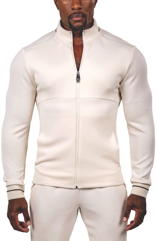 マセオ メンズ アウター パーカー・スウェット シャツ Maceoo Marthyr0001 White Zip Sweatshirt White ホワイト