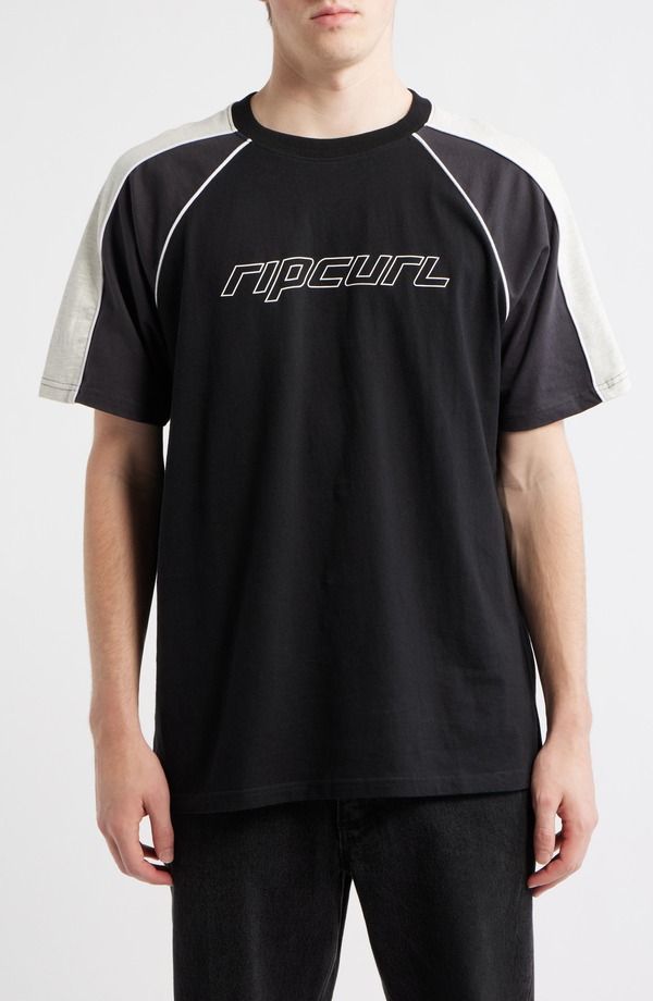 リップカール メンズ トップス Tシャツ ロゴ Rip Curlogo Panel TShirt Black ブラック