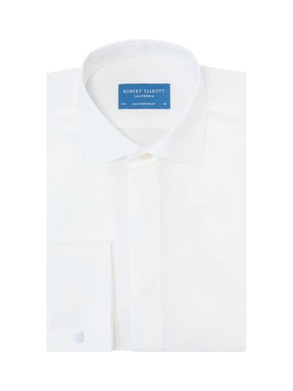 ロバート タルボット メンズ トップス シャツ Robertalbott Reynolds Hidden Placket Formal Shirt in Contemporary Fit White ホワイト