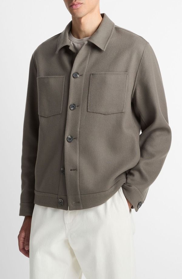 ヴィンス メンズ アウター ジャケット・ブルゾン ウール Vince Splittable Wool Blend Shop Jacket Smoke スモーク
