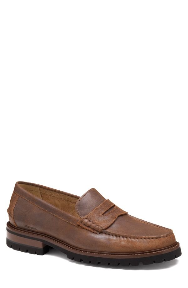 ジョンストンアンドマーフィー メンズ シューズ スリッポン・ローファー Johnston Murphy Collier Penny Loafer Brown Bomber Leather ブラウン