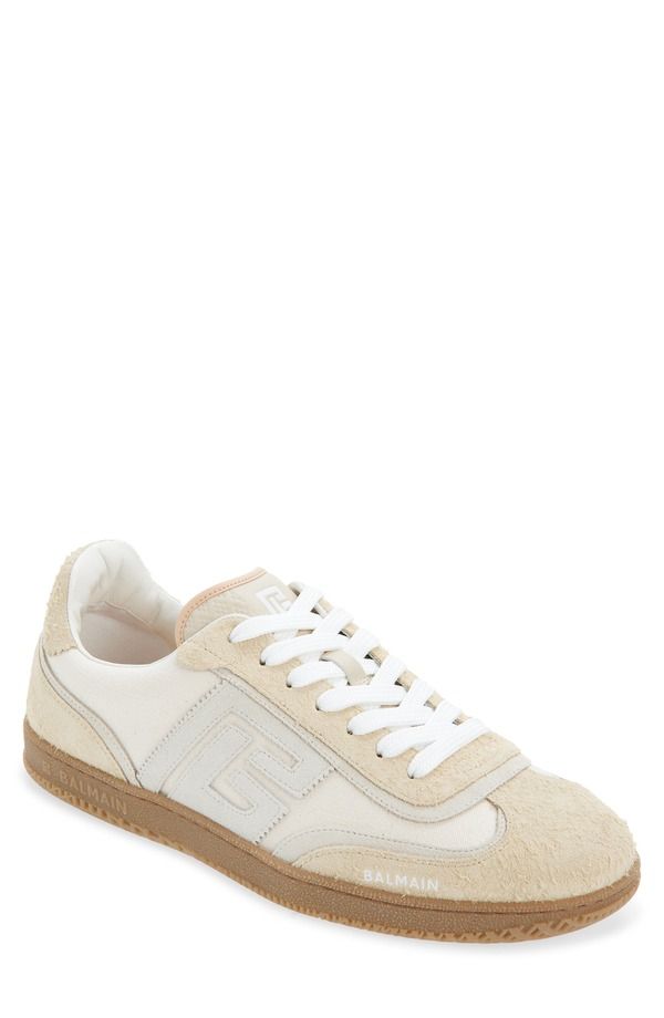 バルマン メンズ シューズ スニーカー Balmain Swan Trainer Sneaker 0Da Cream クリーム