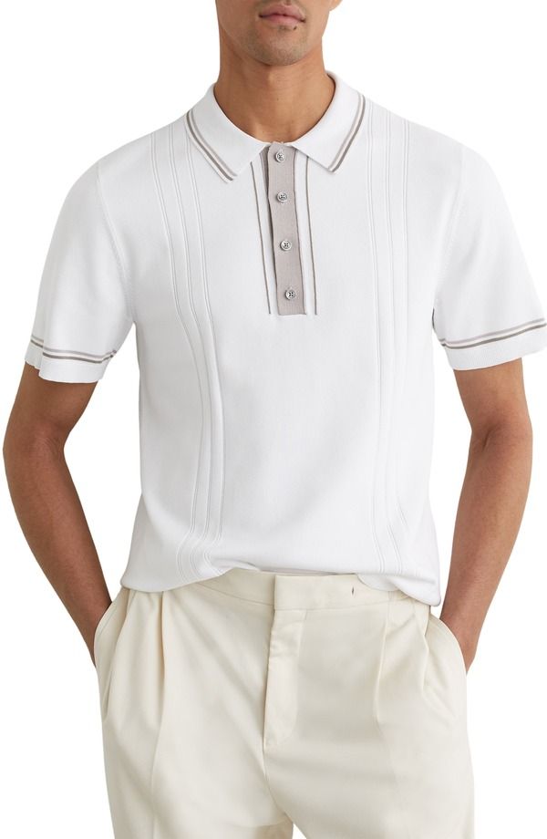 レイス メンズ トップス ポロシャツ Reiss Rothwell Poloff White オフホワイト