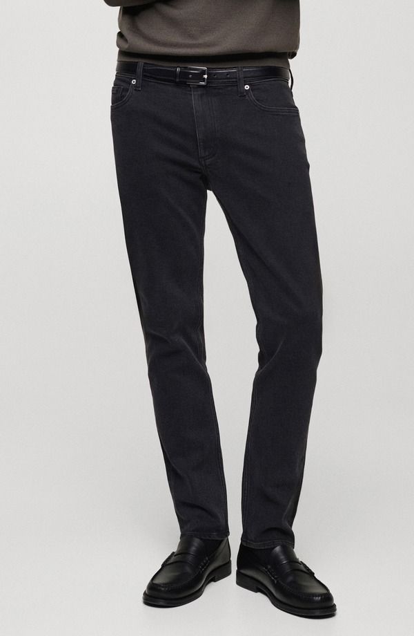 マンゴ メンズ ボトムス デニムパンツ スリムフィット ジーンズ MANGO Jan Slim Fit Jeans Black Denim ブラック