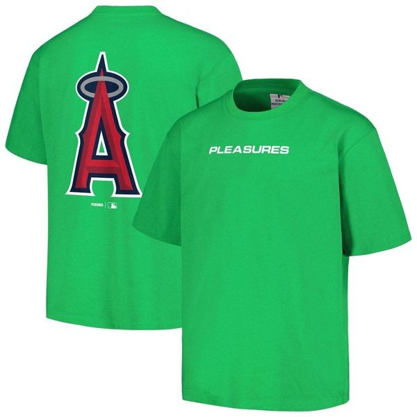 プレジャーズ メンズ トップス Tシャツ Mens PLEASURES Green Los Angeles Angels Ballpark TShirt Green グリーン
