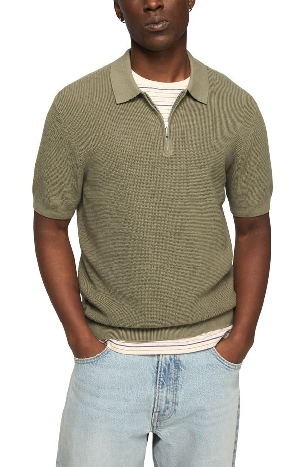 ラッキーブランド メンズ アウター ニット・セーター ハーフジップ ポロシャツ Lucky Brand Quarter Zipolo Sweater Sea Spray