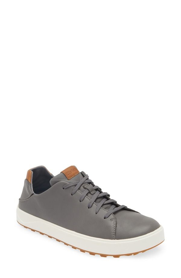 オルカイ メンズ シューズ スニーカー レザー OluKai WaiAlae Waterproof Leather Golf Shoe Stone Stone ストーン