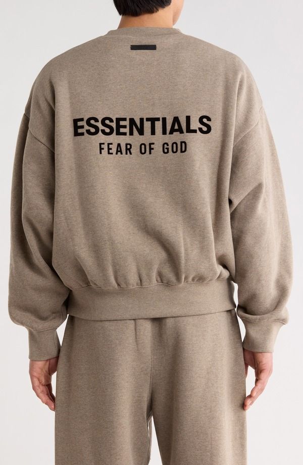 フィアオブゴッド メンズ アウター パーカー・スウェット クルーネック シャツ フリース Fear of God Essentials Classic Fit Fleece Crewneck Sweatshirt Homestead Heather ヘザー