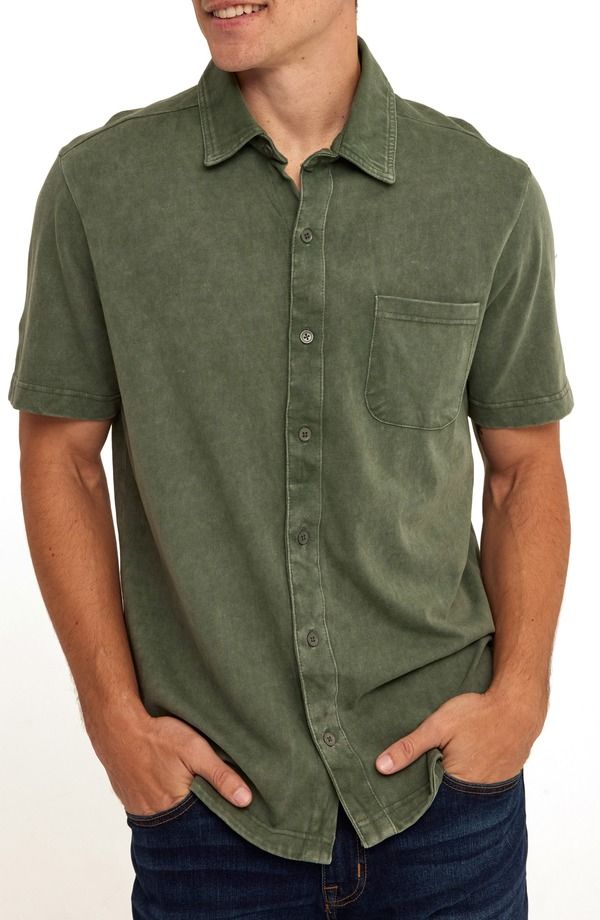スレッズ・フォー・ソート メンズ トップス シャツ Threads 4 Thought ARCHER MINERAL WASH Seagrass