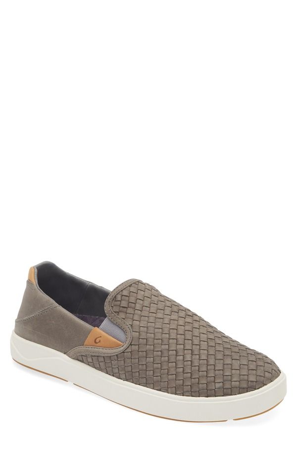 オルカイ メンズ シューズ スニーカー レザー OluKai Laeahi Lauhala Woven Leather Shoe Ash Ash アッシュ