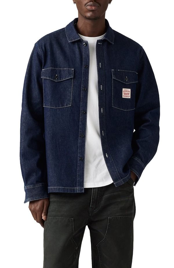 リーバイス メンズ トップス シャツ デニム Levis Worker Denim ButtonUp Shirt Rinse Work Repeat デニム