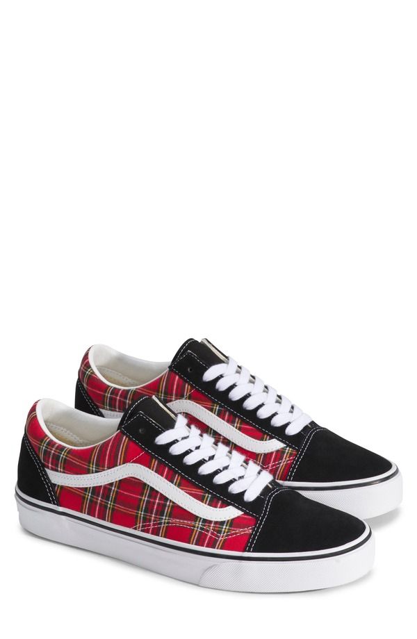 バンズ メンズ シューズ スニーカー Vans Old Skool Sneaker Plaid Red レッド